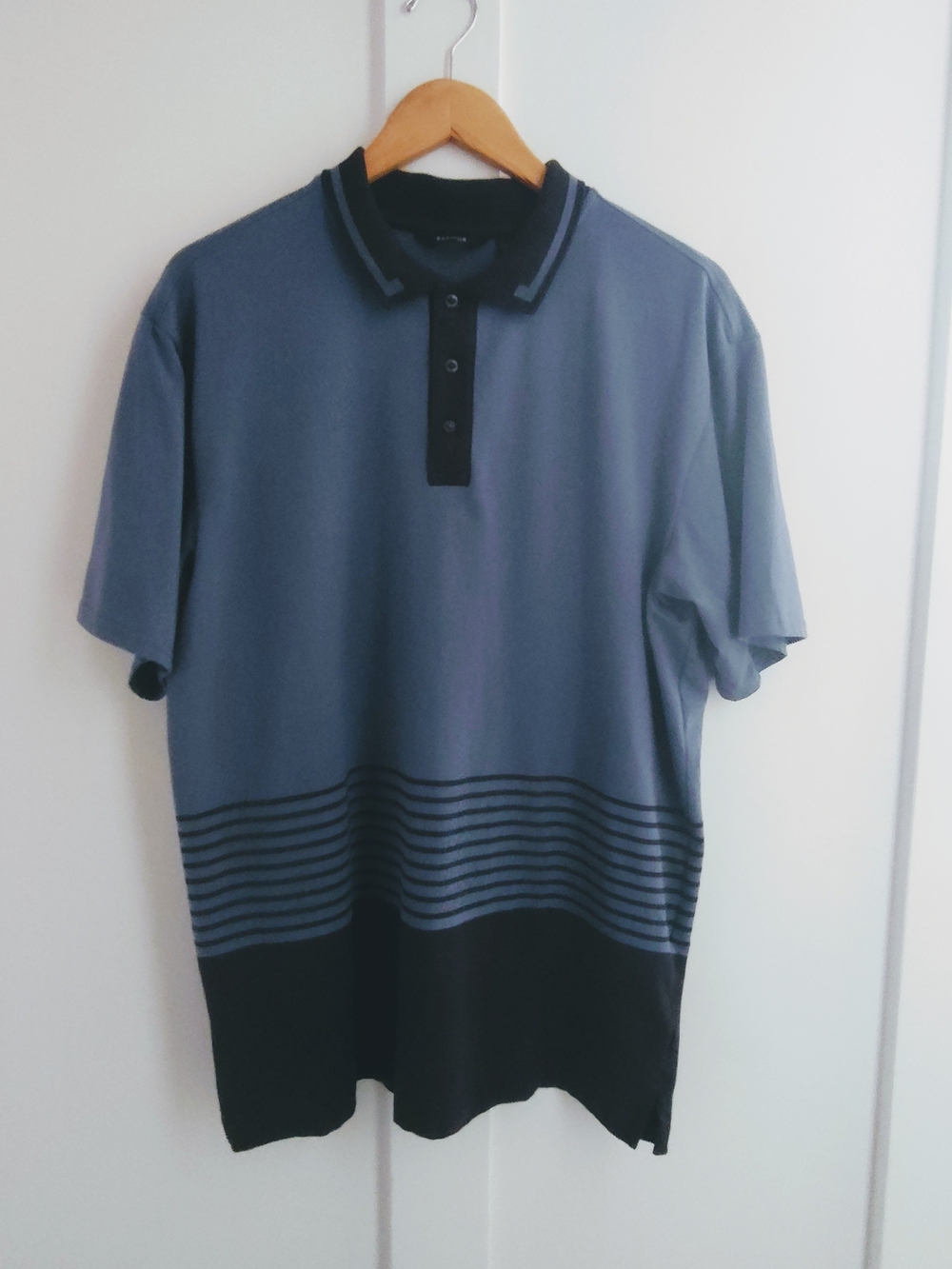 Radmor Taylor Men's Short Sleeve Blue Ombre Pima Cotton Golf Polo Shirt | XL